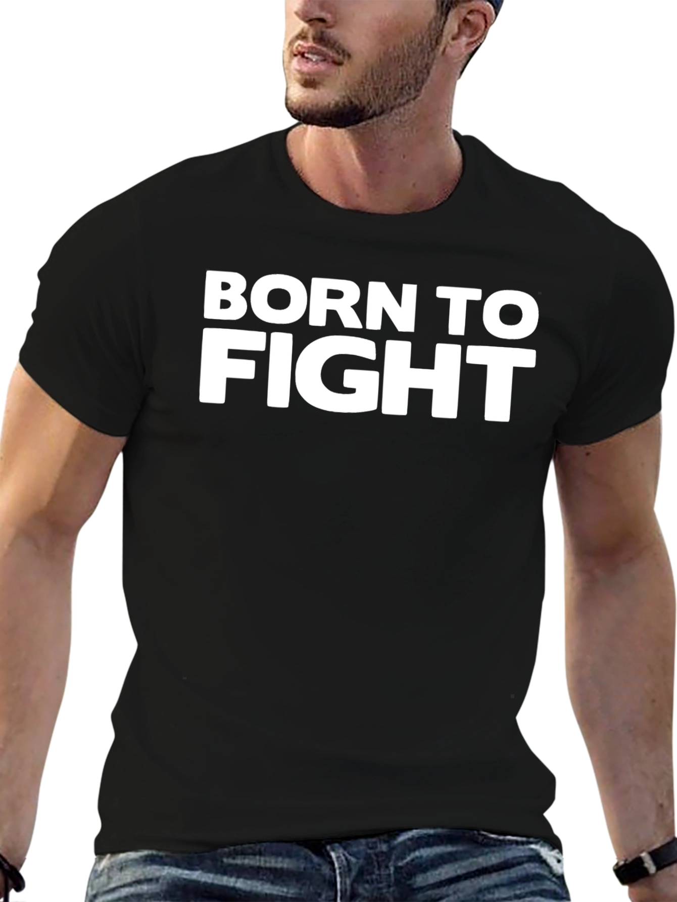 Born To Fight Black Graphic Tee