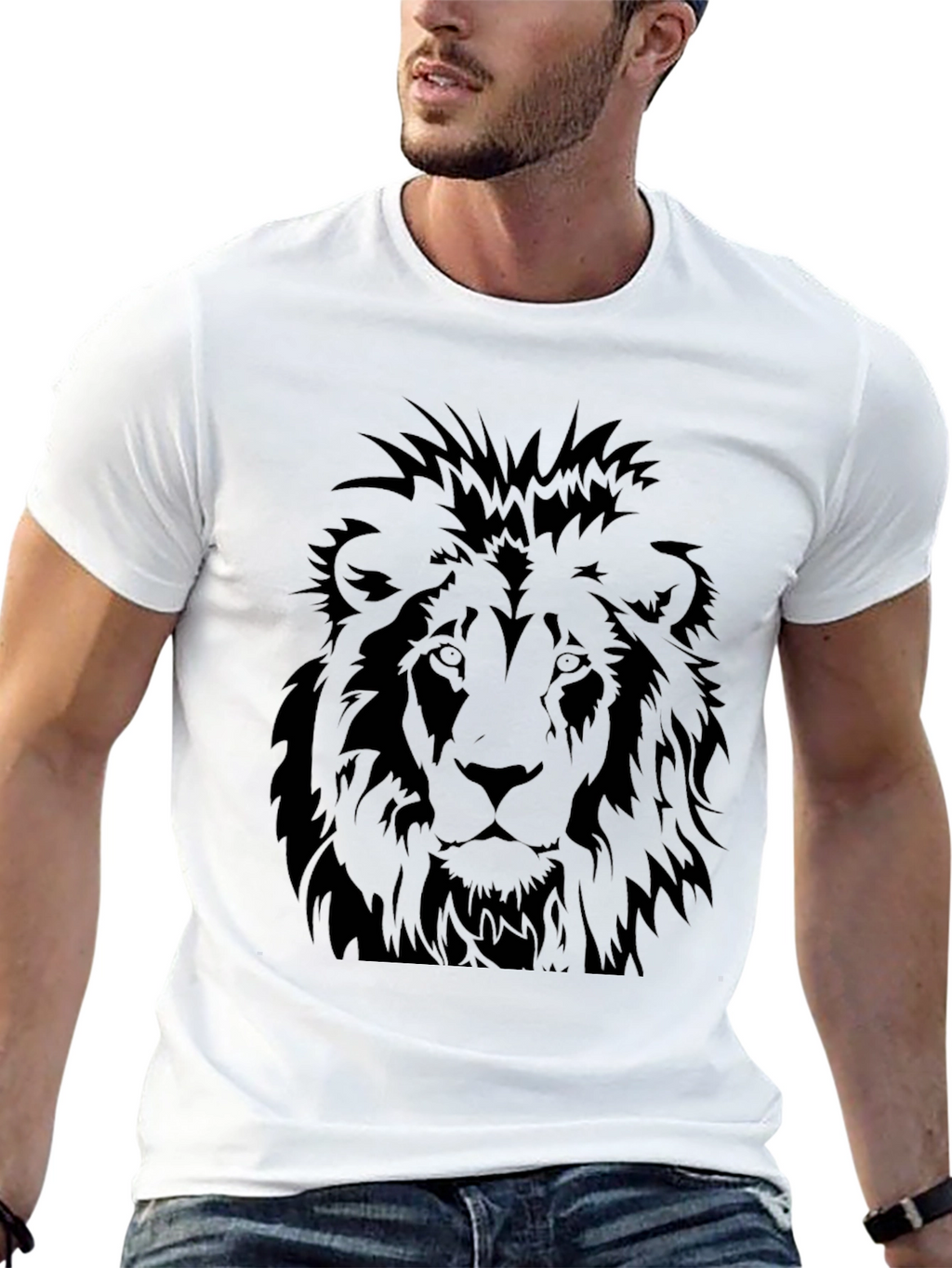 Black Lion Graphic Tee - Mens Casual T-Shirt