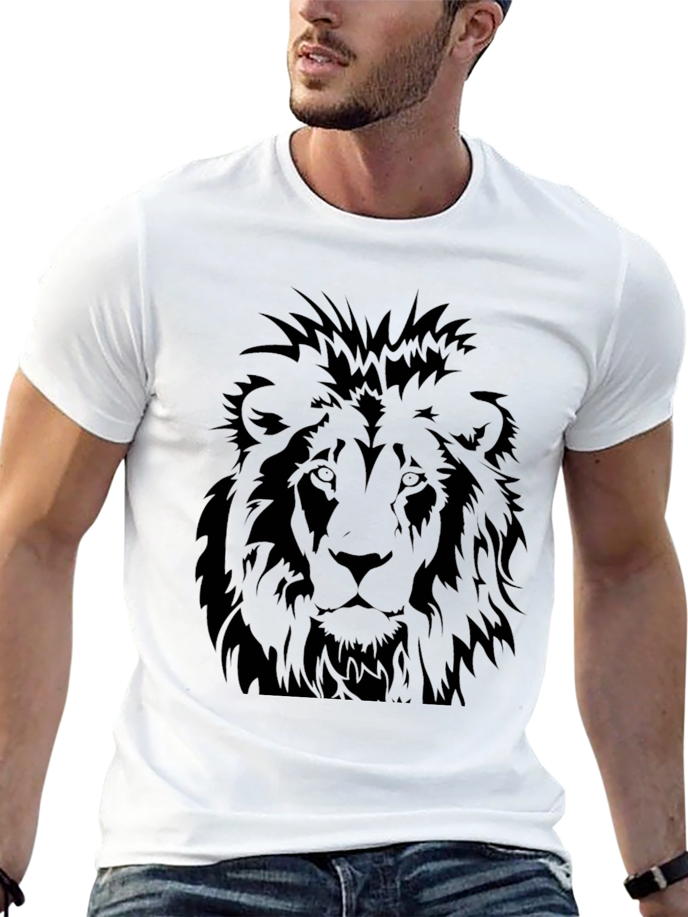 Black Lion Graphic Tee - Mens Casual T-Shirt