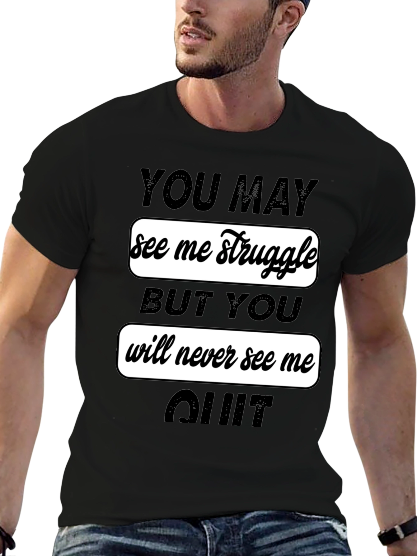 Motivational Graphic Tee - Never Quit