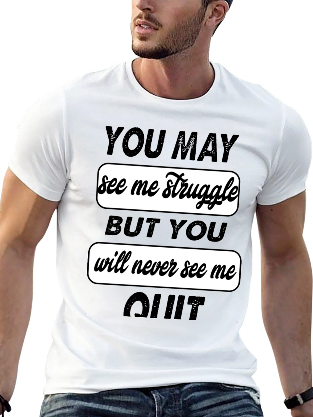 Motivational Graphic Tee - Never Quit
