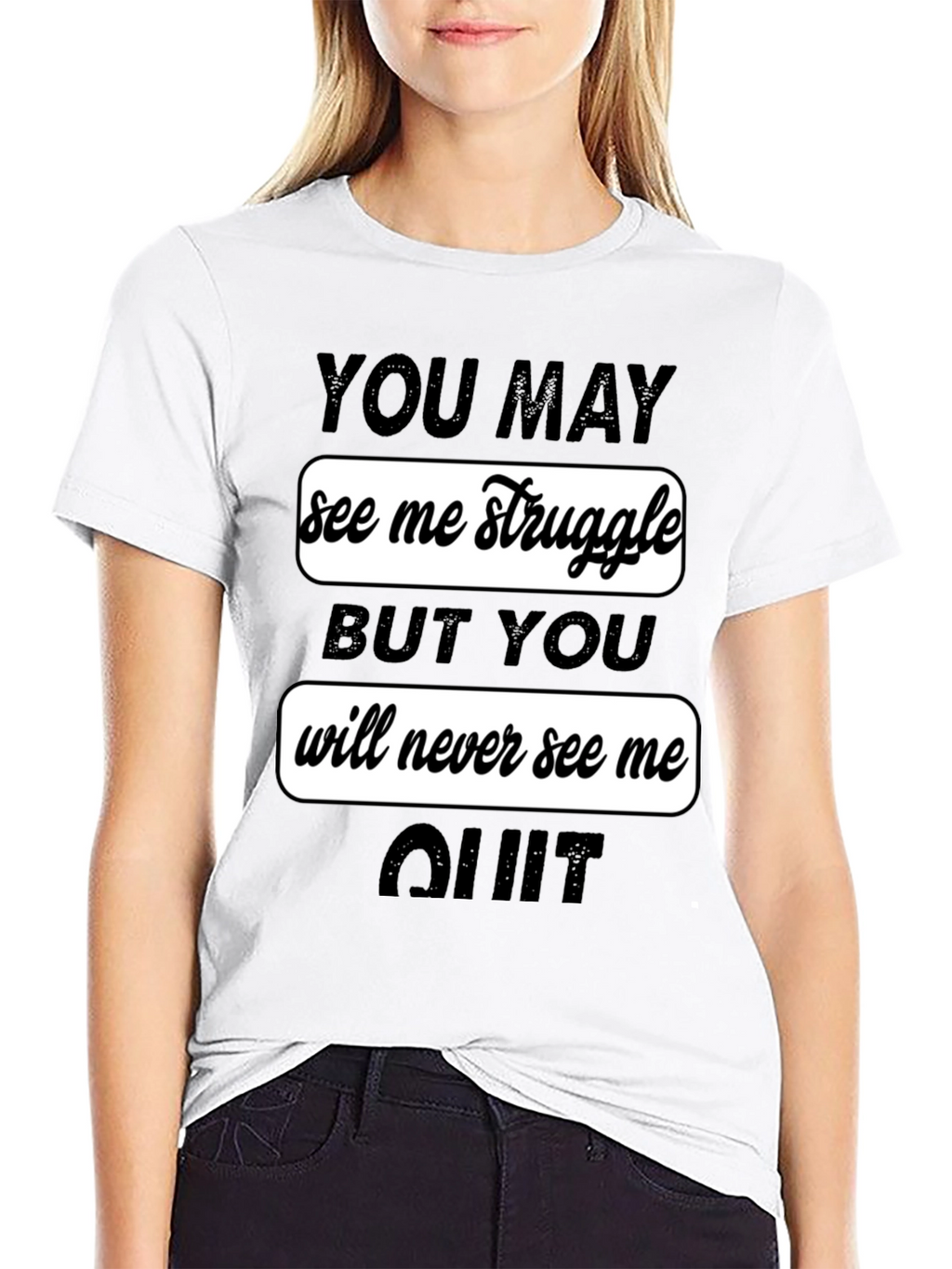 Motivational Graphic Tee - Never Quit