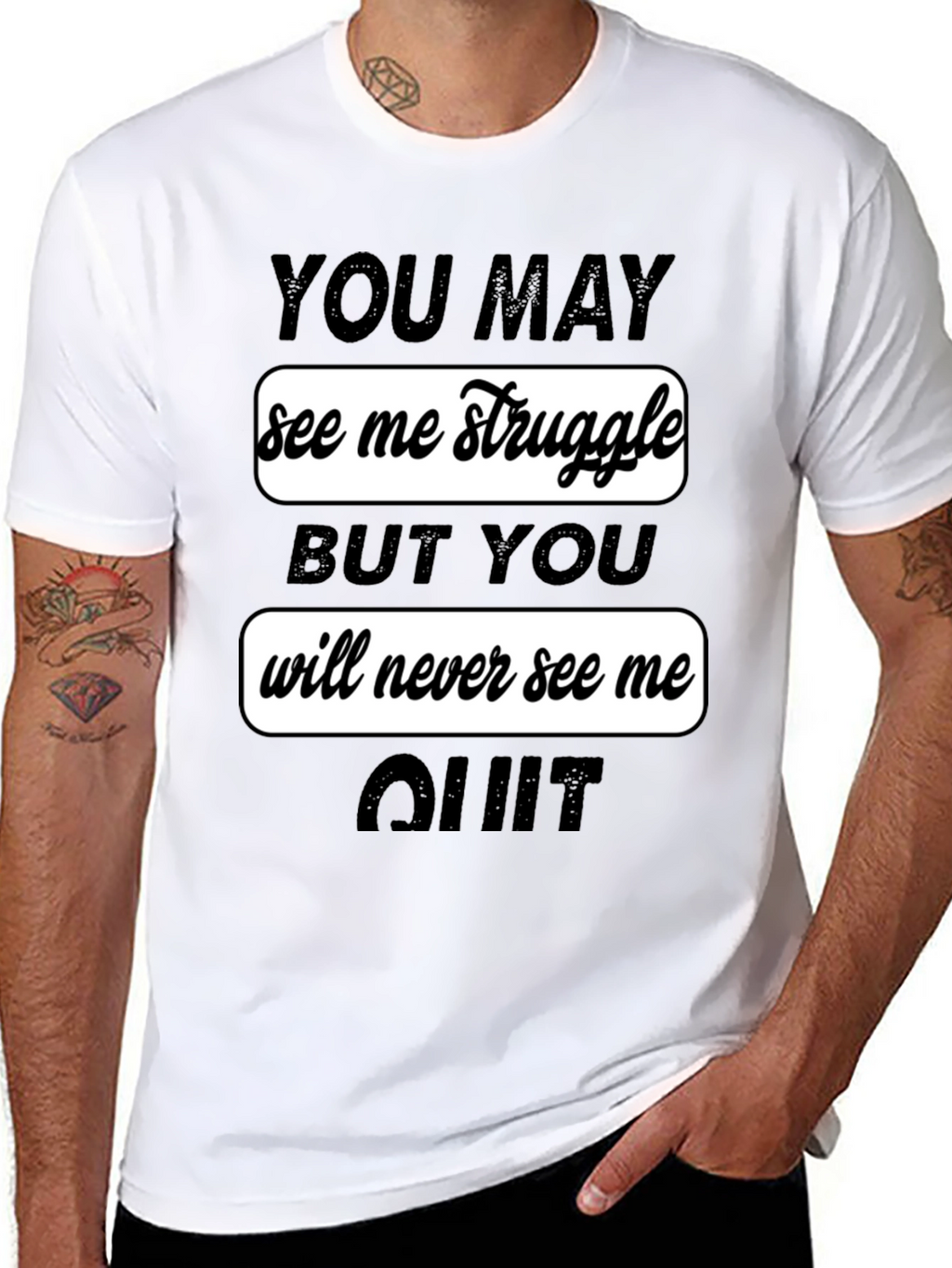 Motivational Graphic Tee - Never Quit