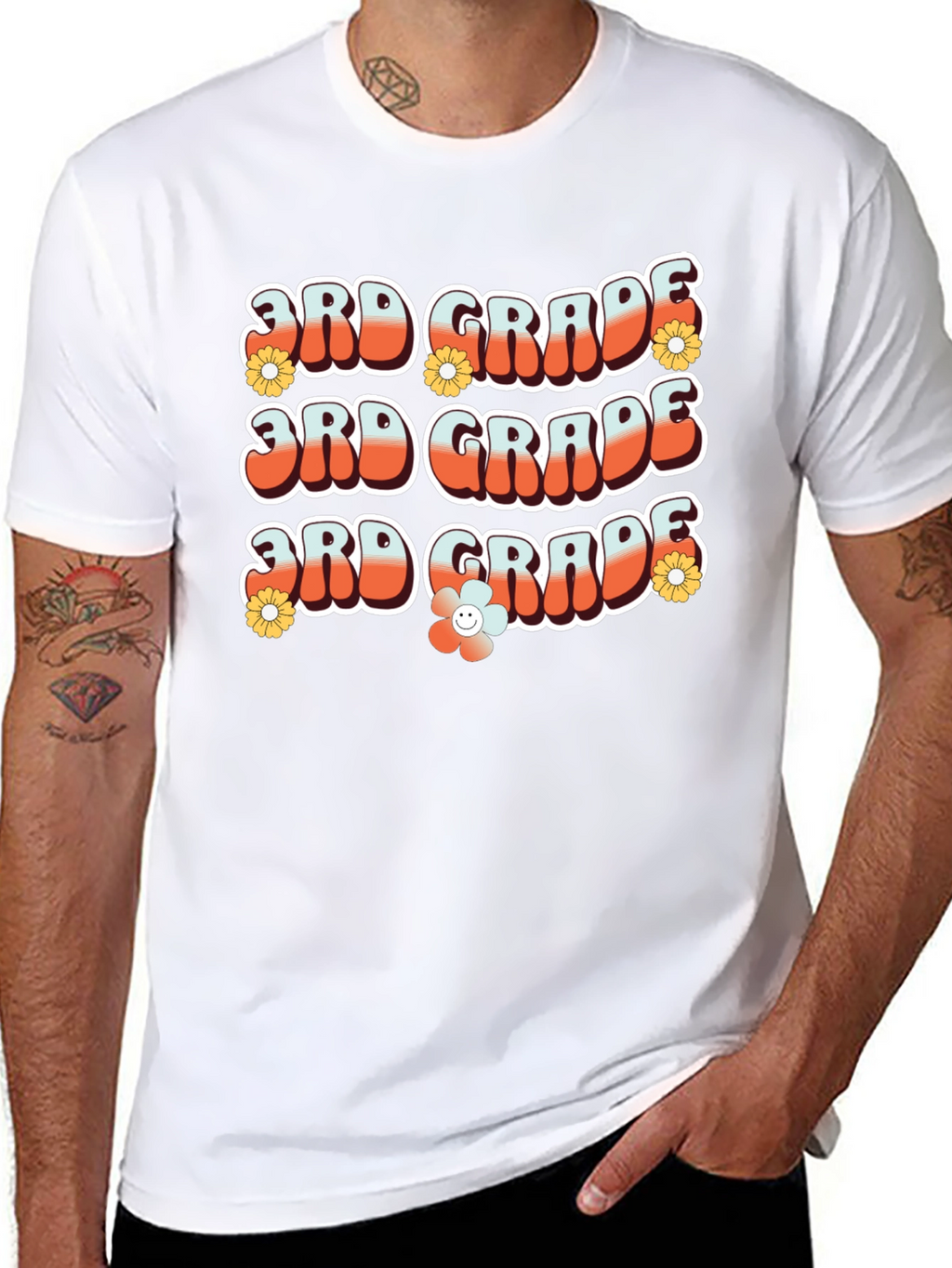 Retro 3rd Grade Teacher T-Shirt