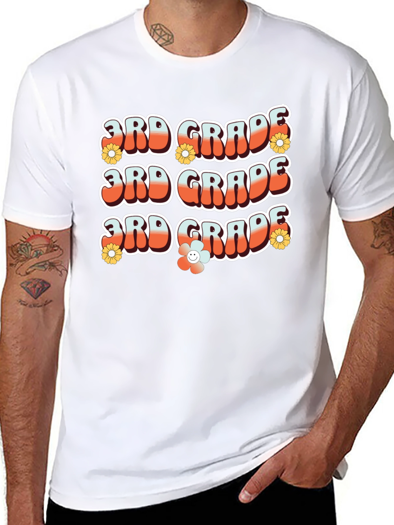 Retro 3rd Grade Teacher T-Shirt