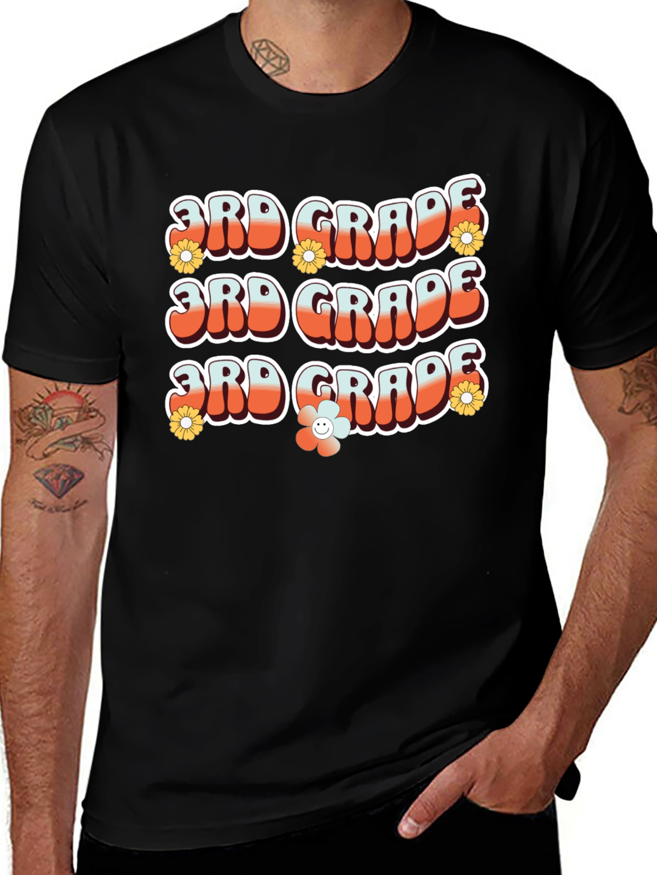 Retro 3rd Grade Teacher T-Shirt