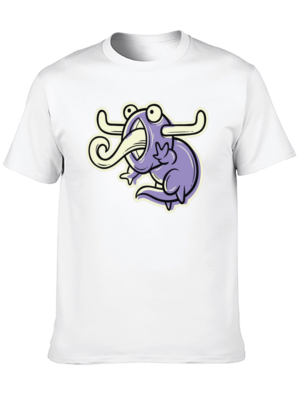 Cartoon Monster Graphic Tee - Black