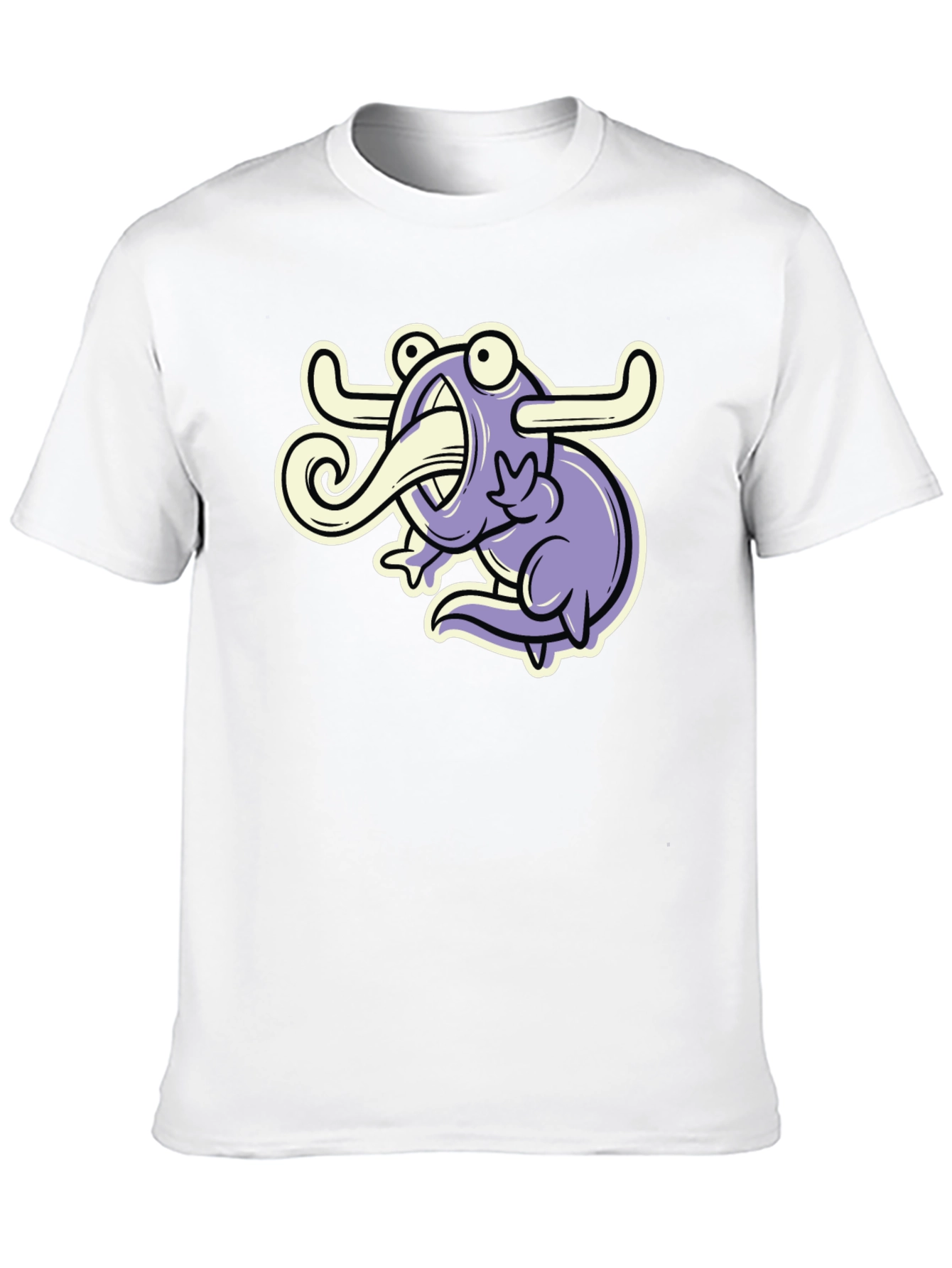Cartoon Monster Graphic Tee - Black
