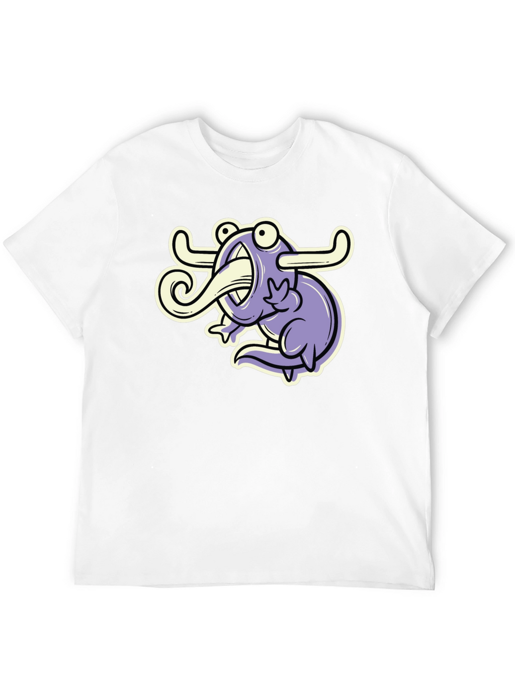 Cartoon Monster Graphic Tee - Black