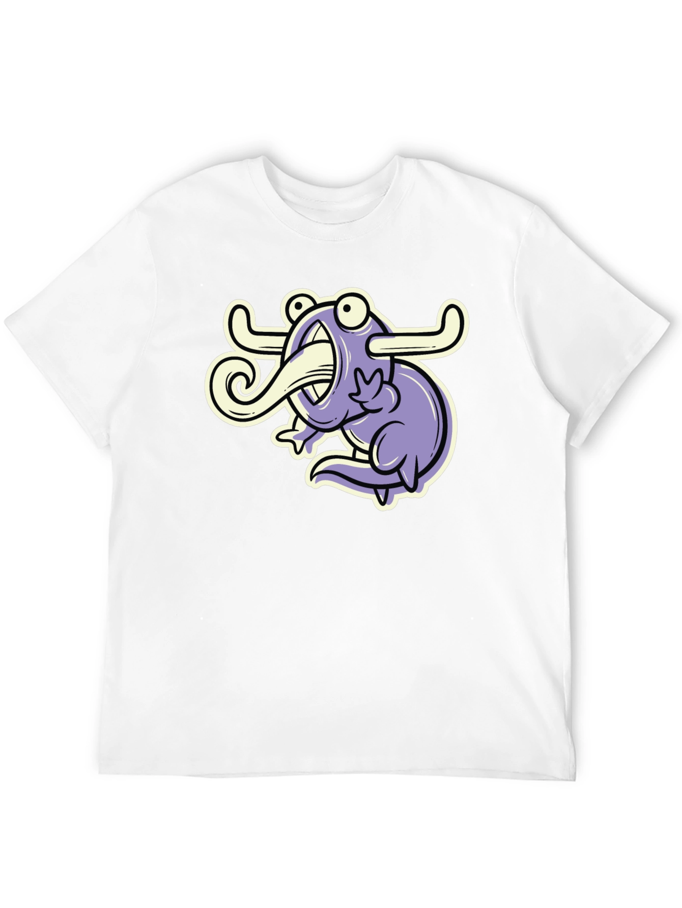 Cartoon Monster Graphic Tee - Black