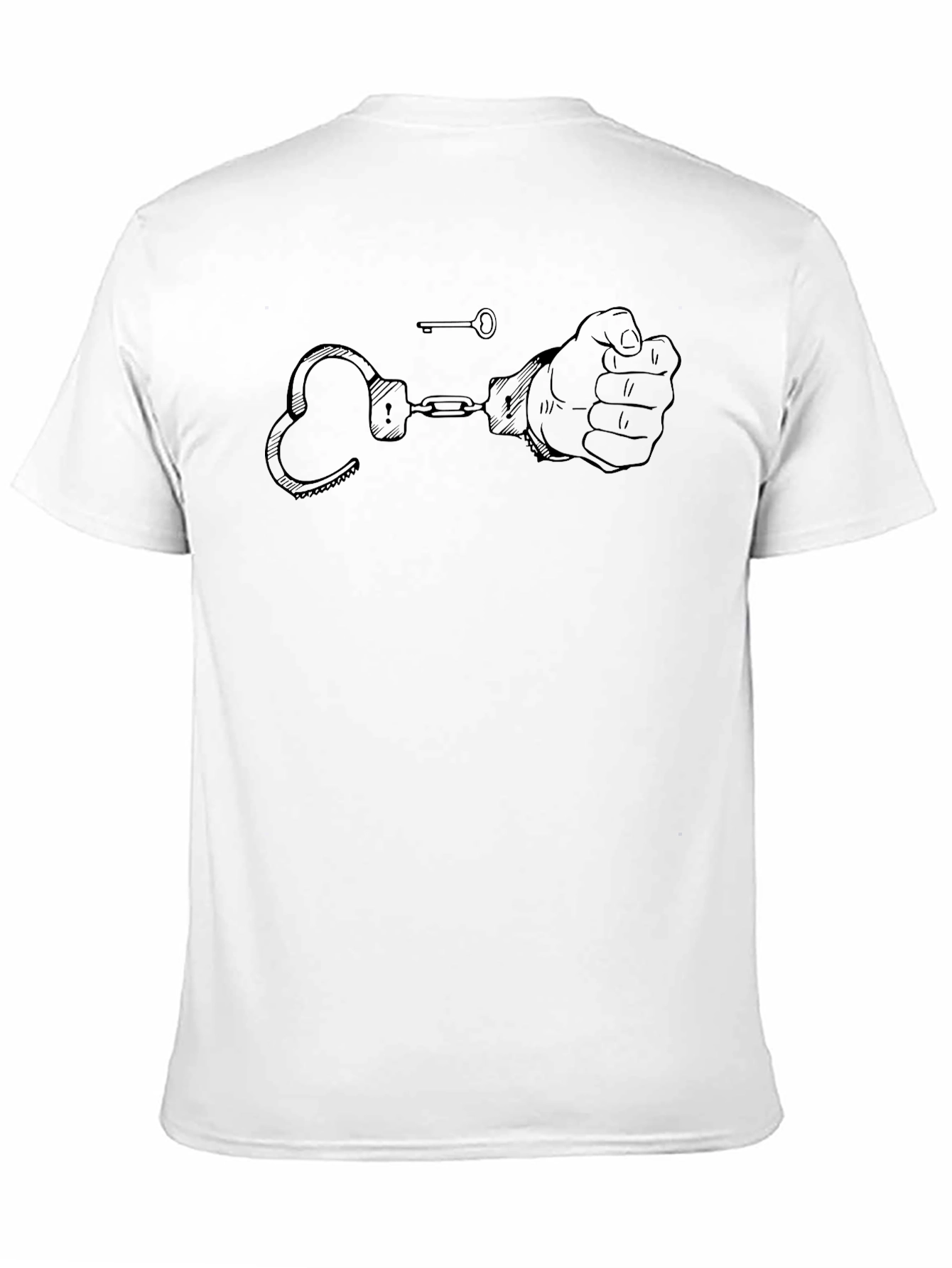 Handcuffs & Key Graphic Black T-Shirt