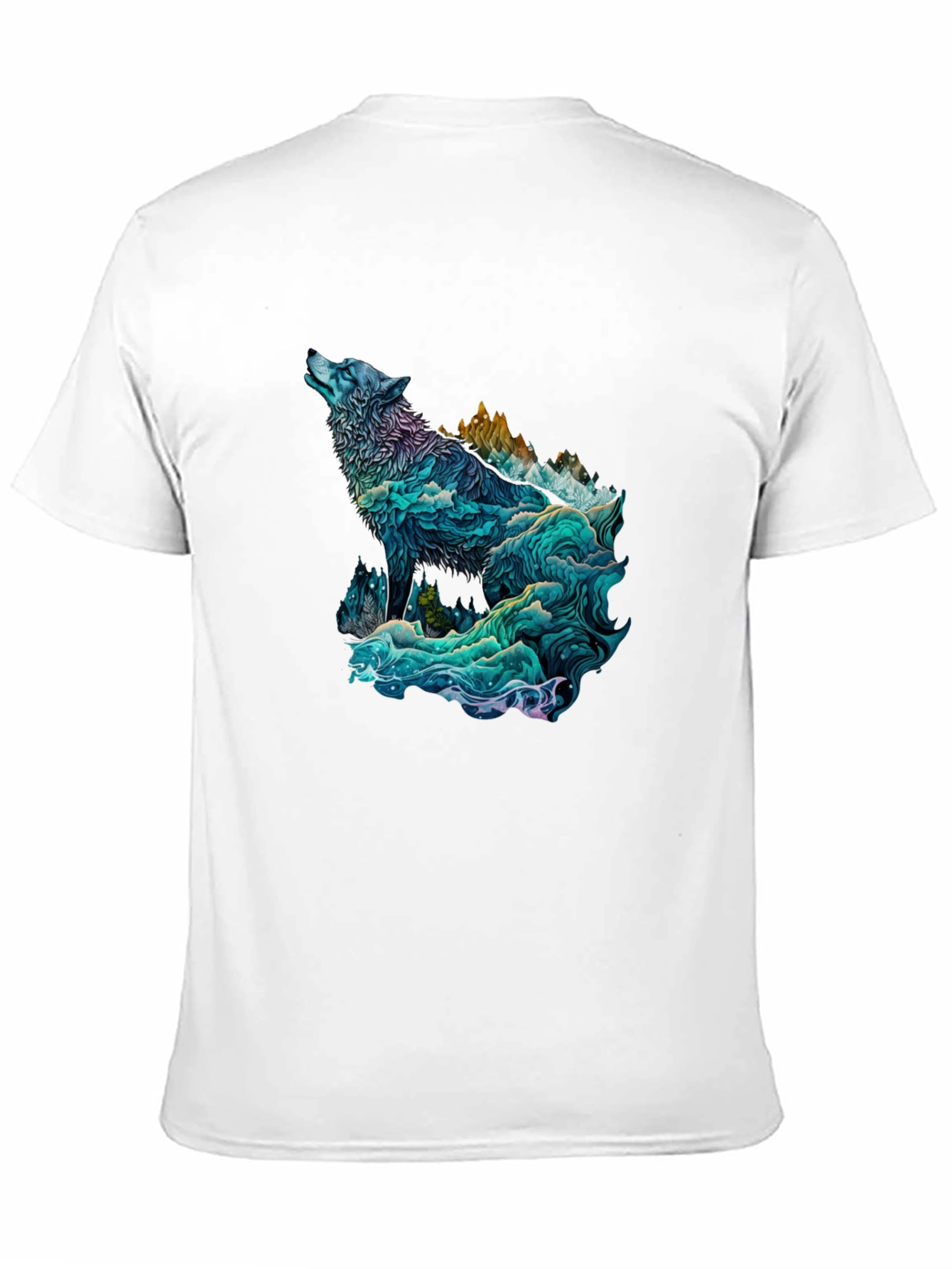 Wolf Mountain Graphic Tee - Nature Inspired Black T-Shirt