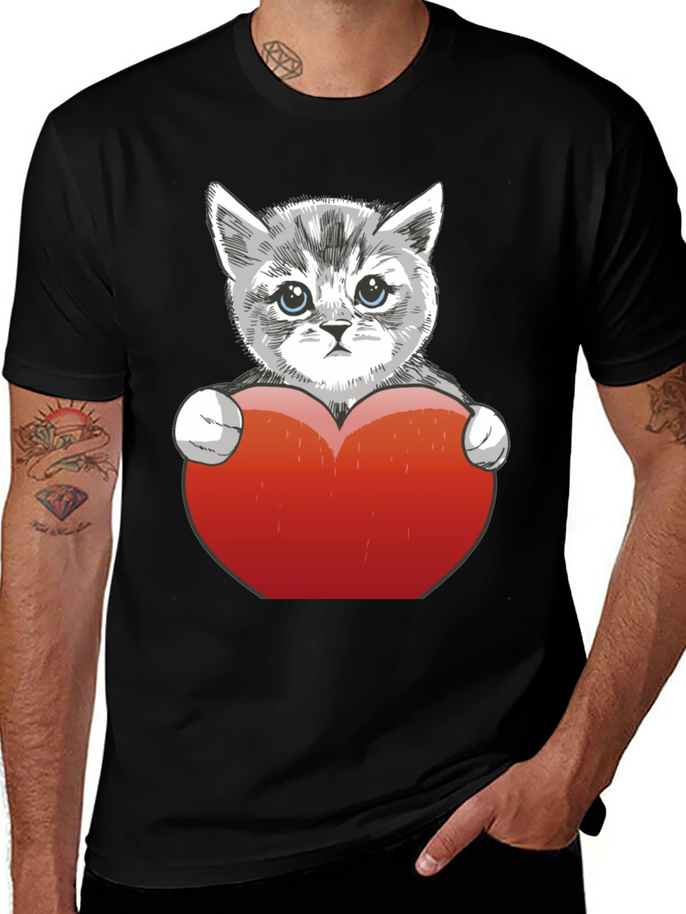 Cute Kitten Heart T-Shirt - Perfect Gift!