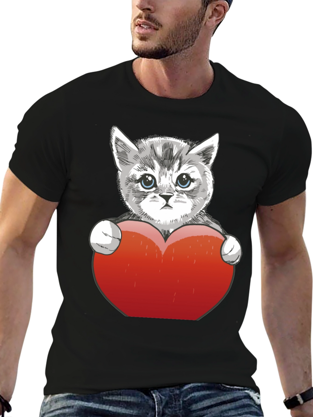 Cute Kitten Heart T-Shirt - Perfect Gift!