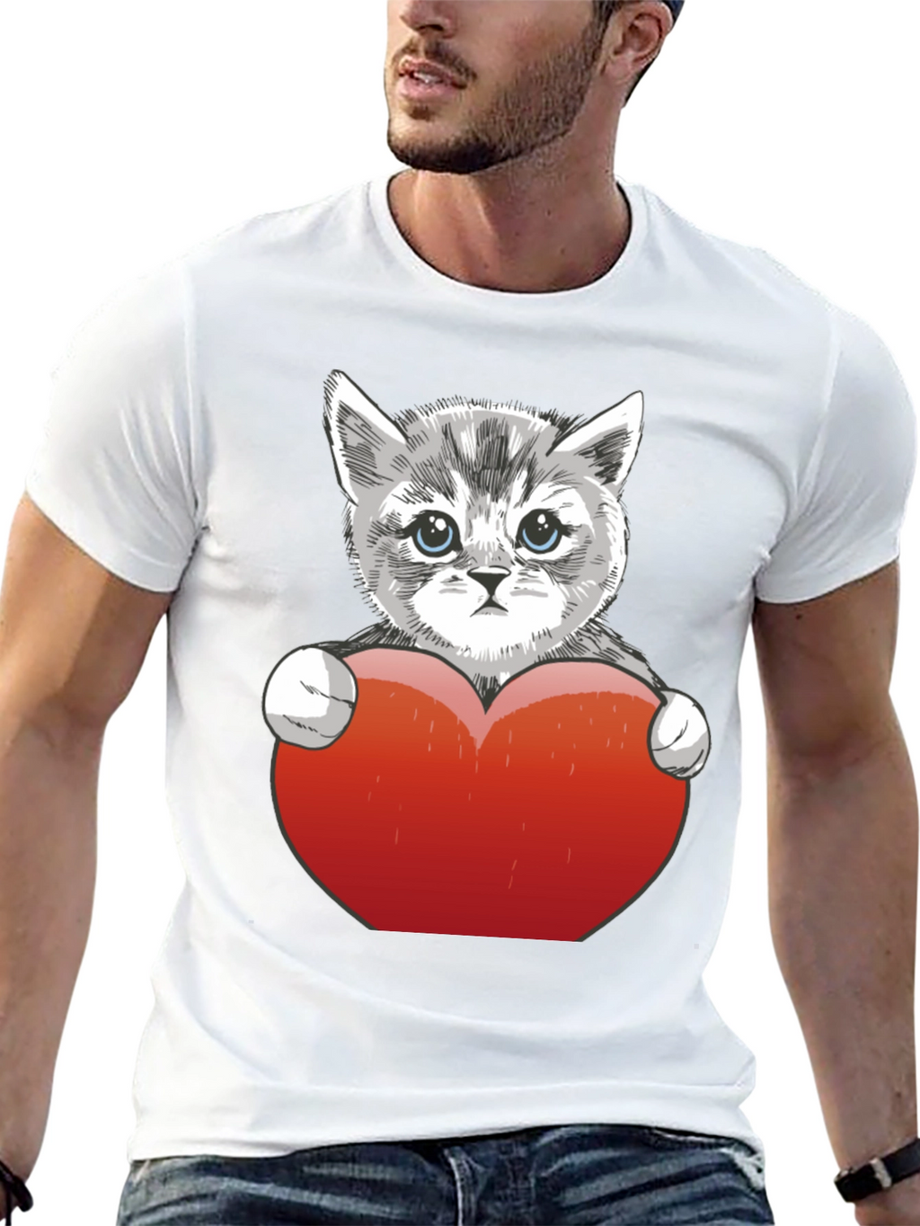 Cute Kitten Heart T-Shirt - Perfect Gift!