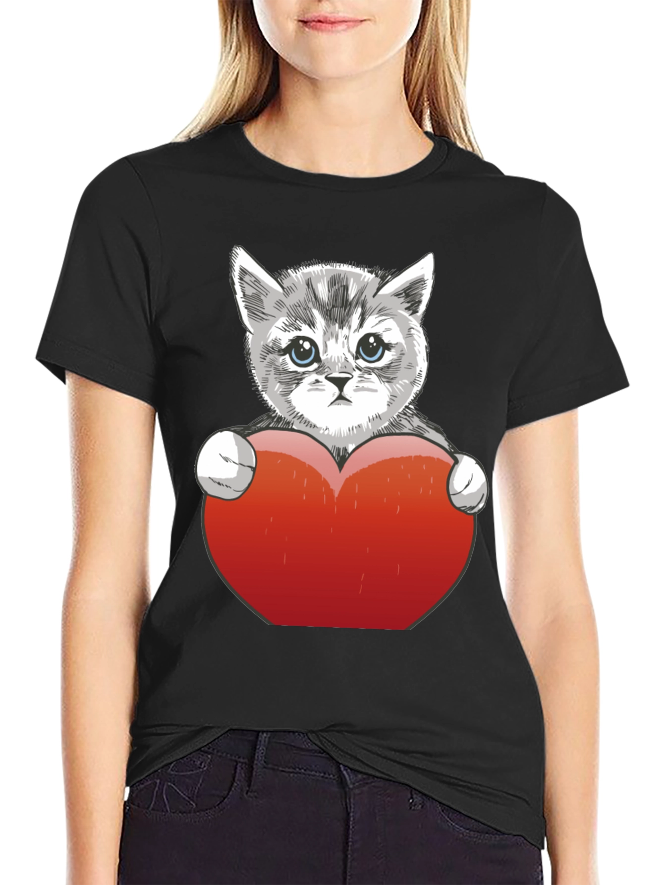 Cute Kitten Heart T-Shirt - Perfect Gift!