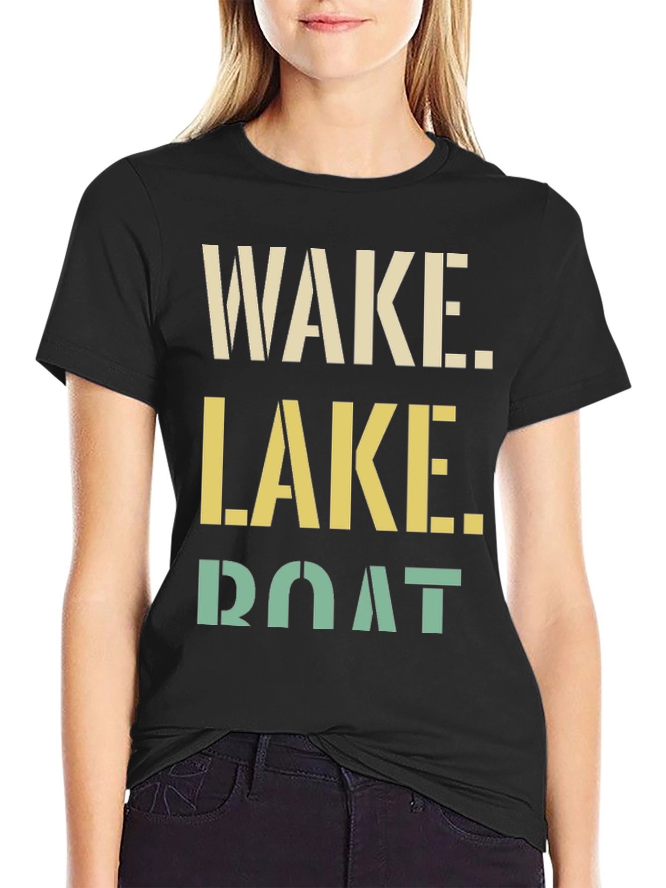 Wake Lake Boat Graphic Tee