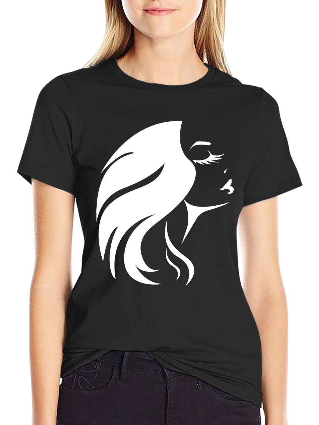 Elegant Woman Graphic Black T-Shirt