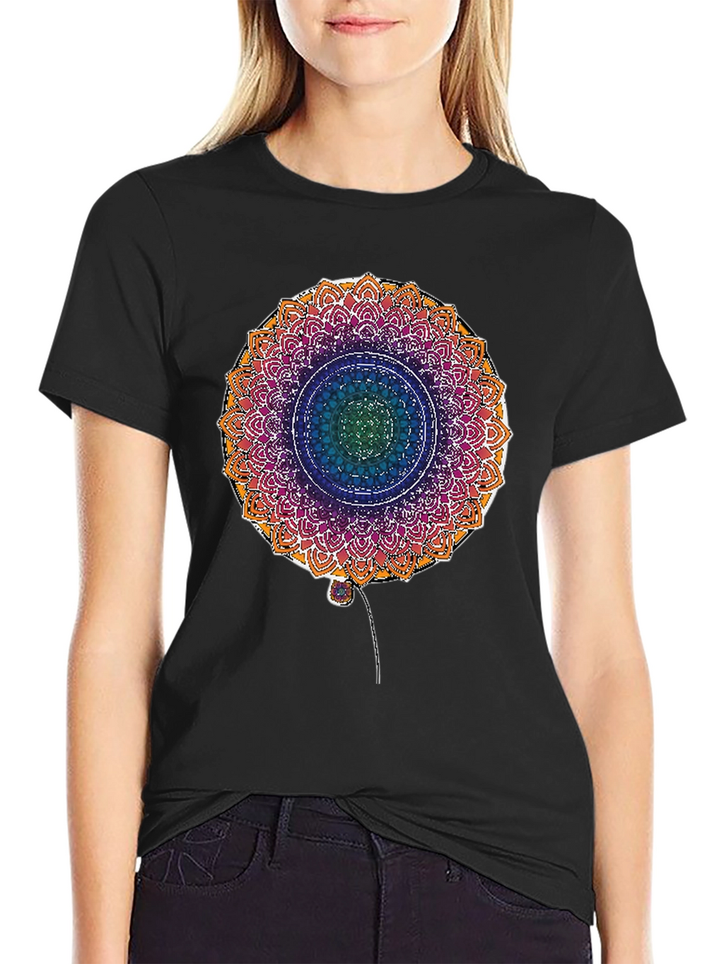 Mandala Flower Graphic Print T-Shirt