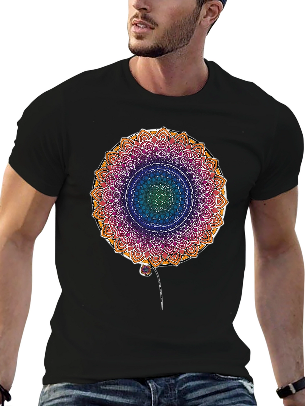 Mandala Flower Graphic Print T-Shirt