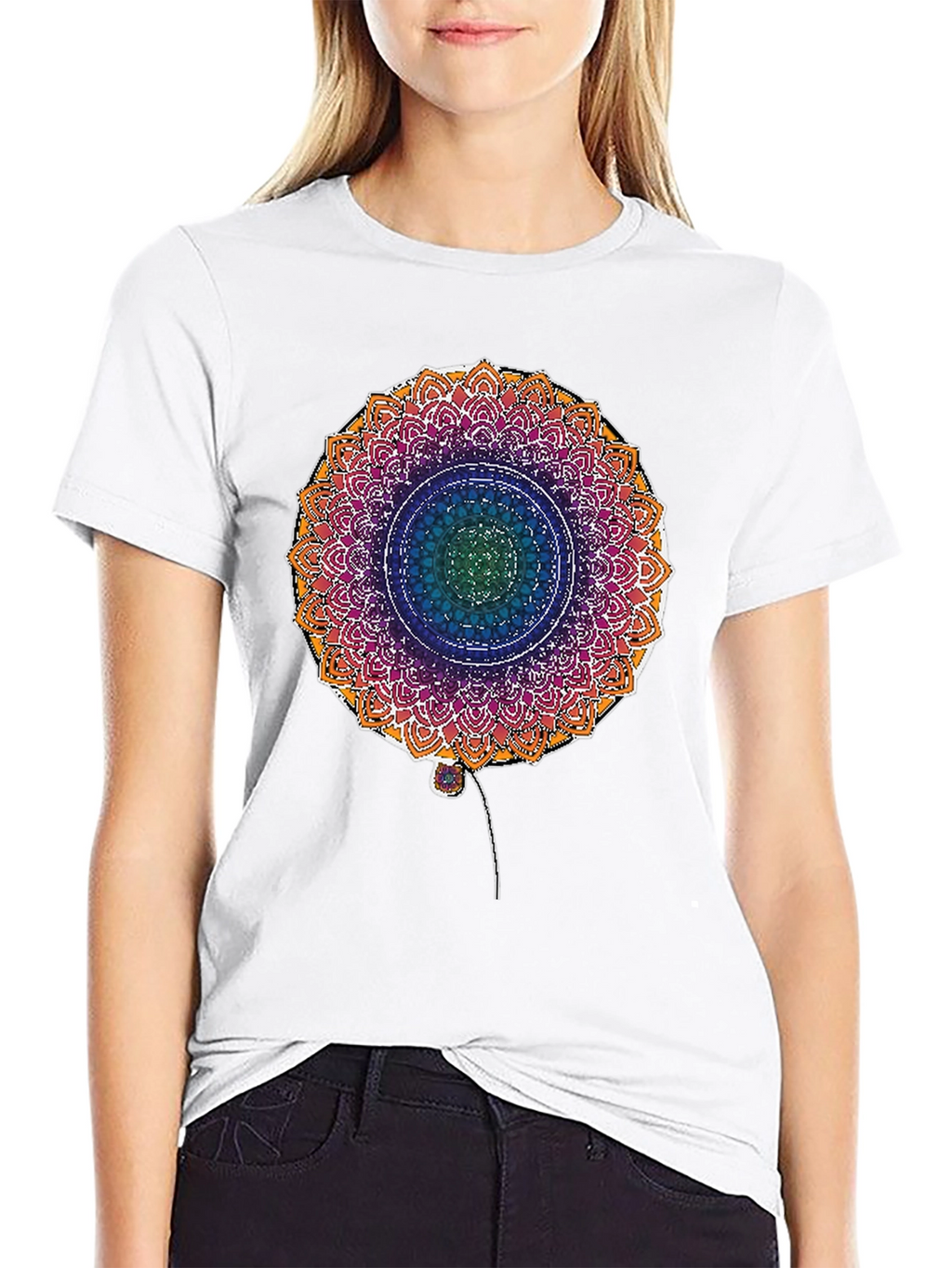Mandala Flower Graphic Print T-Shirt