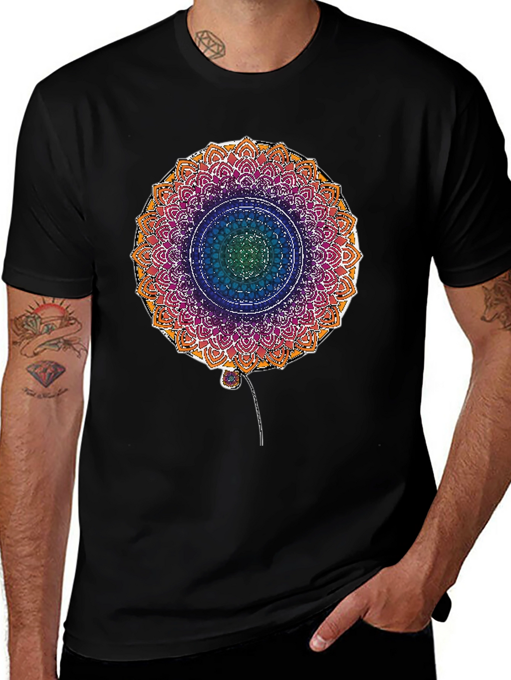 Mandala Flower Graphic Print T-Shirt