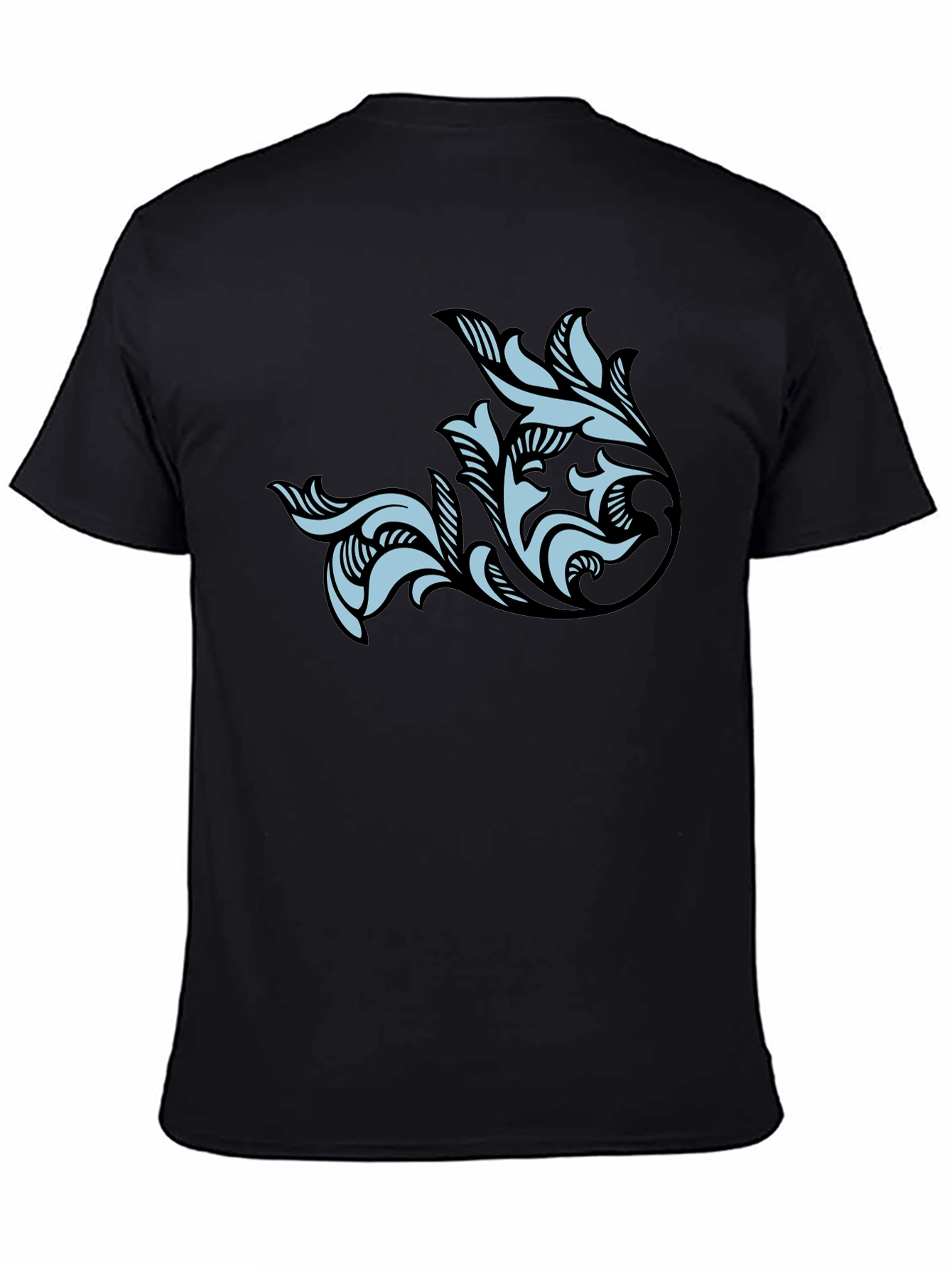 Stylish Black T-Shirt with Floral Graphic Print