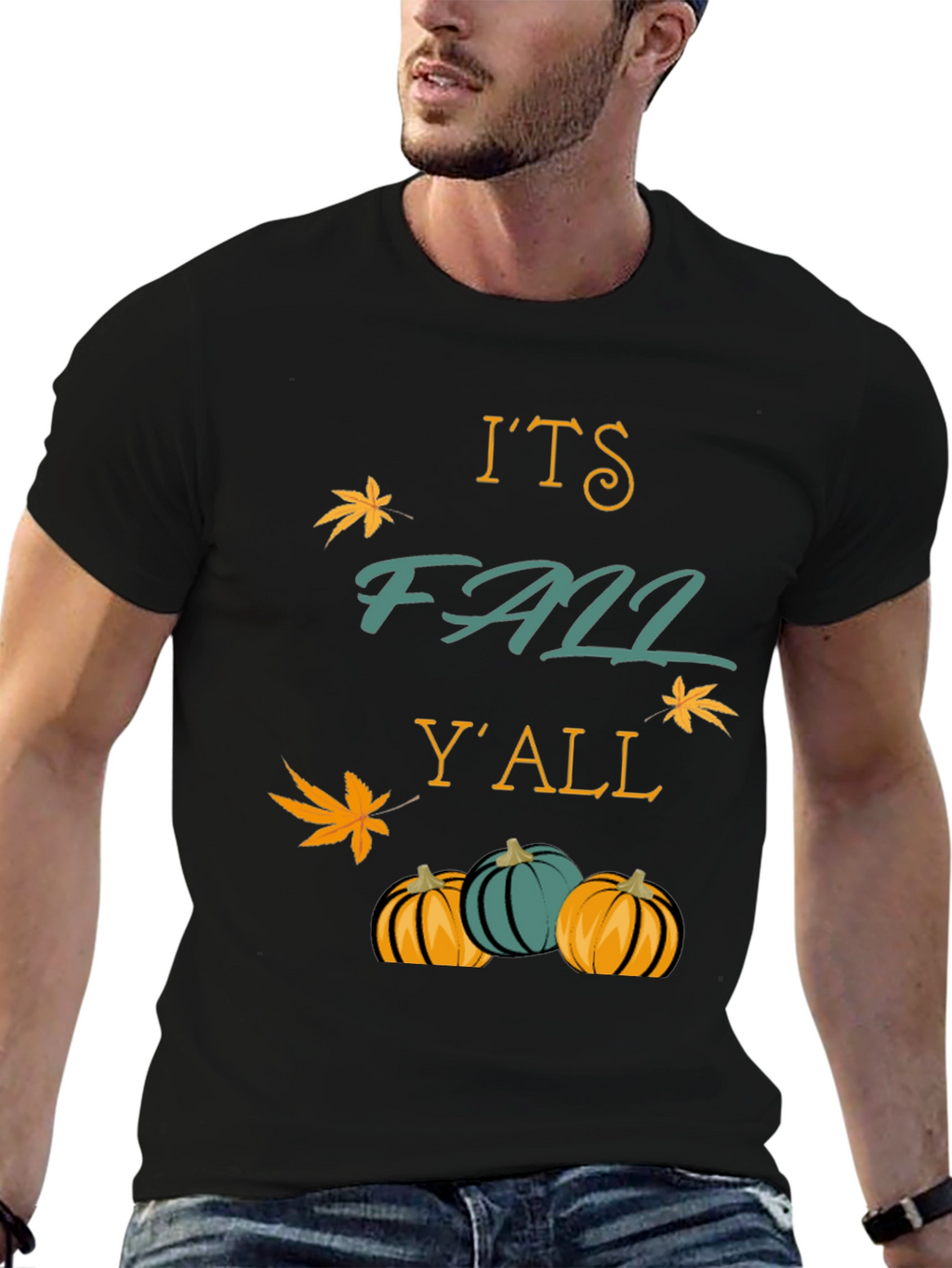 Its Fall Yall T-Shirt Autumn Pumpkins Maple Leaf