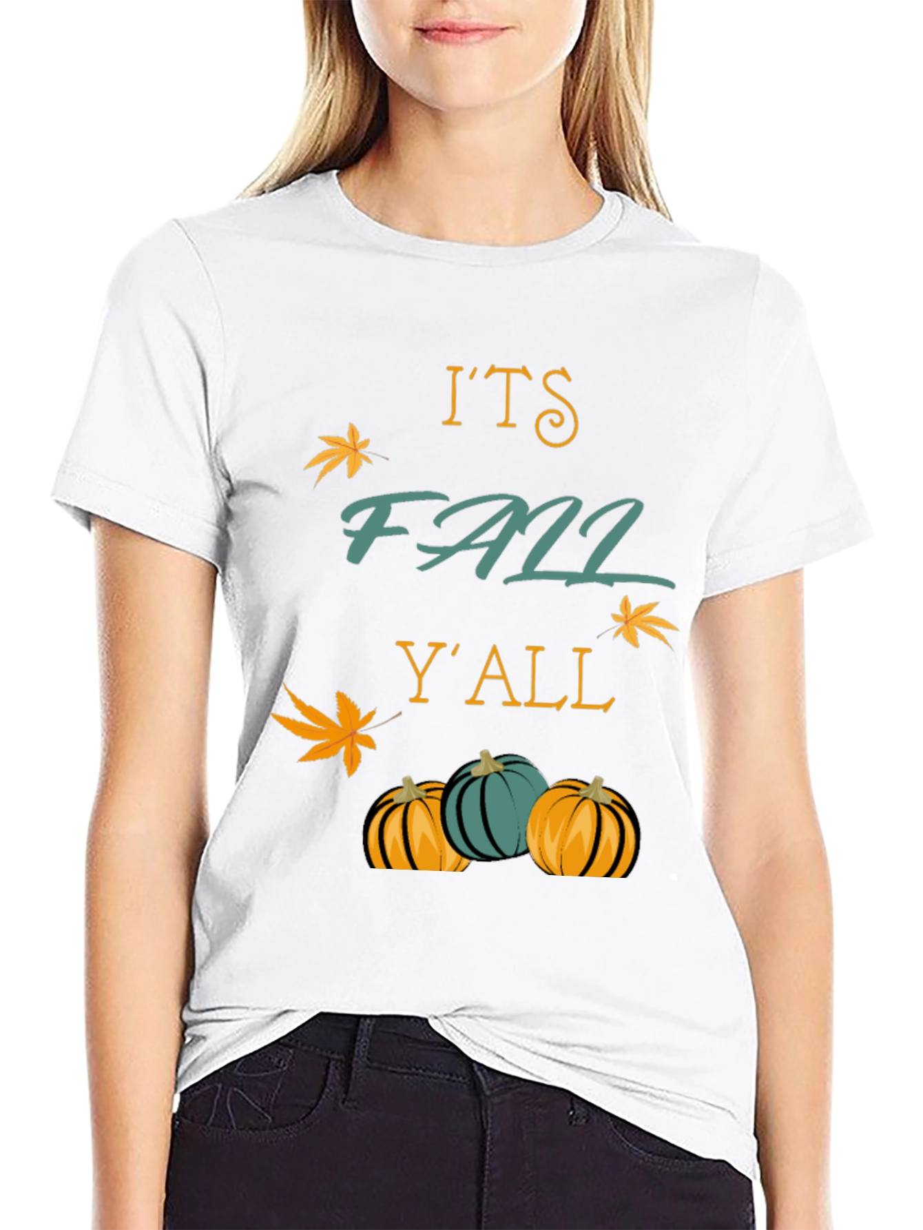 Its Fall Yall T-Shirt Autumn Pumpkins Maple Leaf
