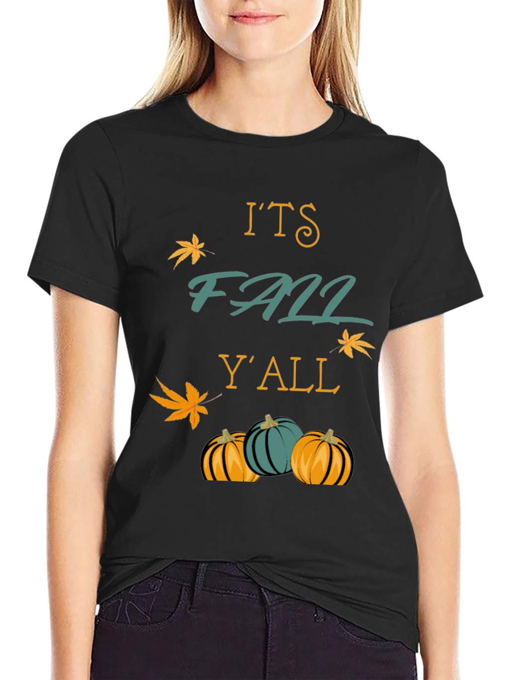 Its Fall Yall T-Shirt Autumn Pumpkins Maple Leaf