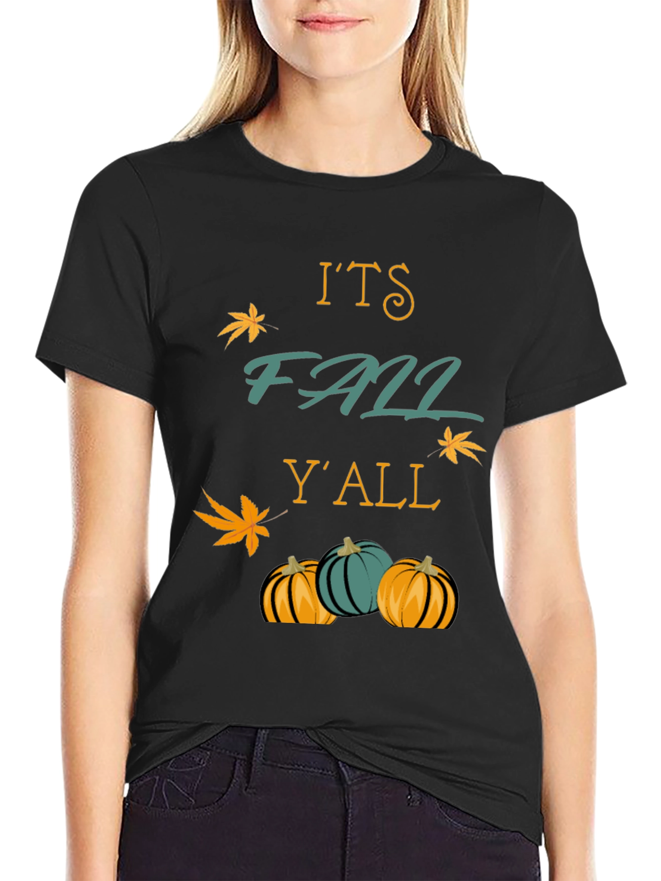 Its Fall Yall T-Shirt Autumn Pumpkins Maple Leaf