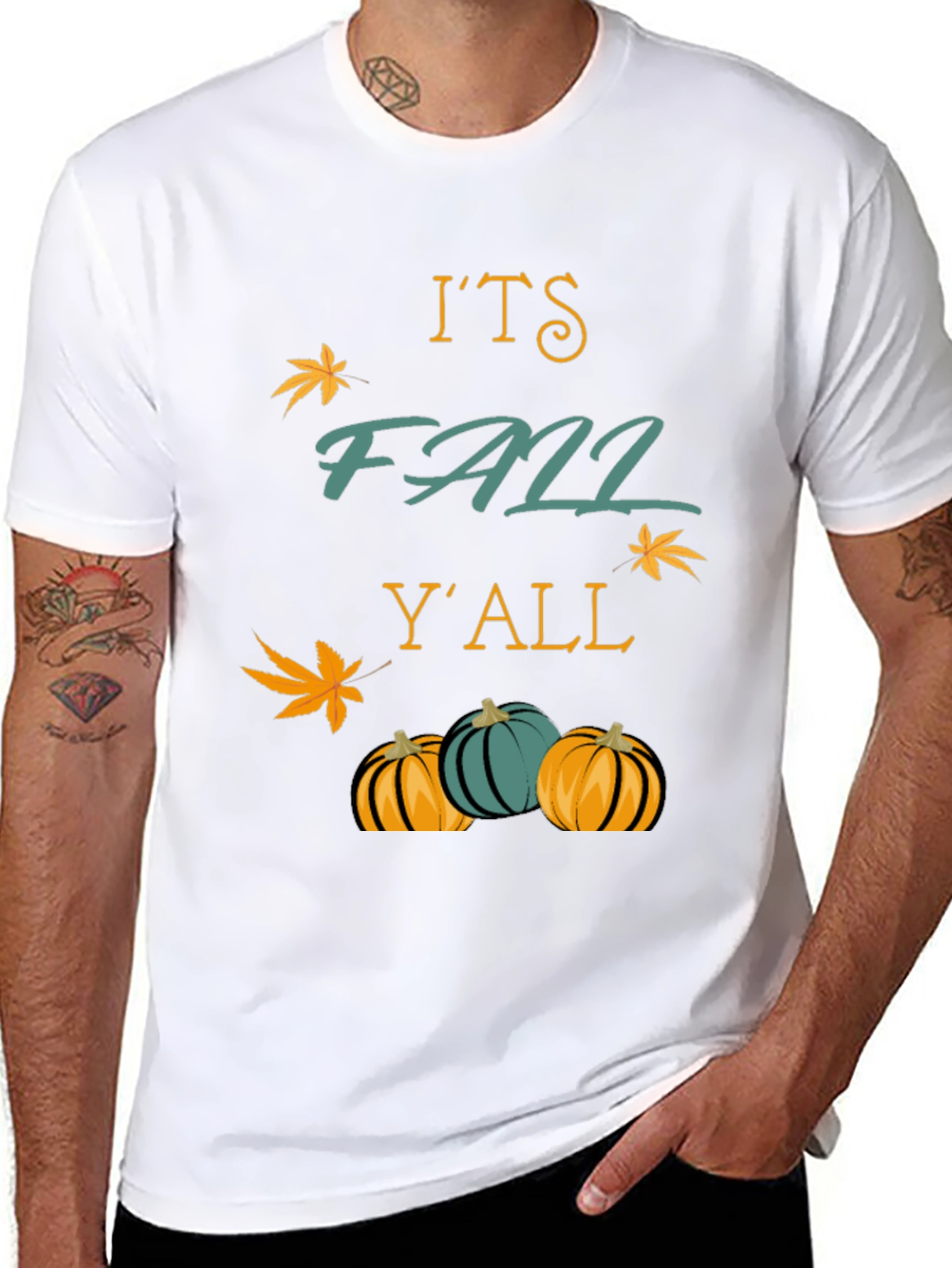 Its Fall Yall T-Shirt Autumn Pumpkins Maple Leaf