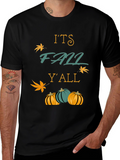 Its Fall Yall T-Shirt Autumn Pumpkins Maple Leaf