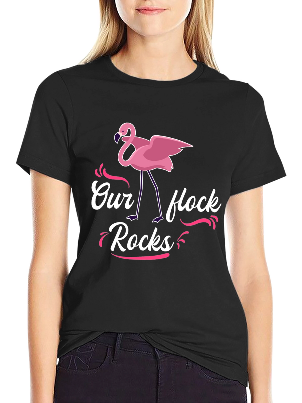 Our Flock Rocks Flamingo T-Shirt