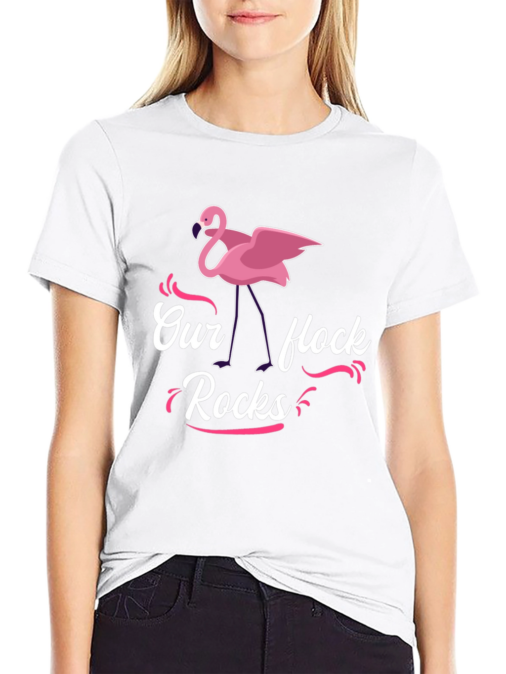 Our Flock Rocks Flamingo T-Shirt