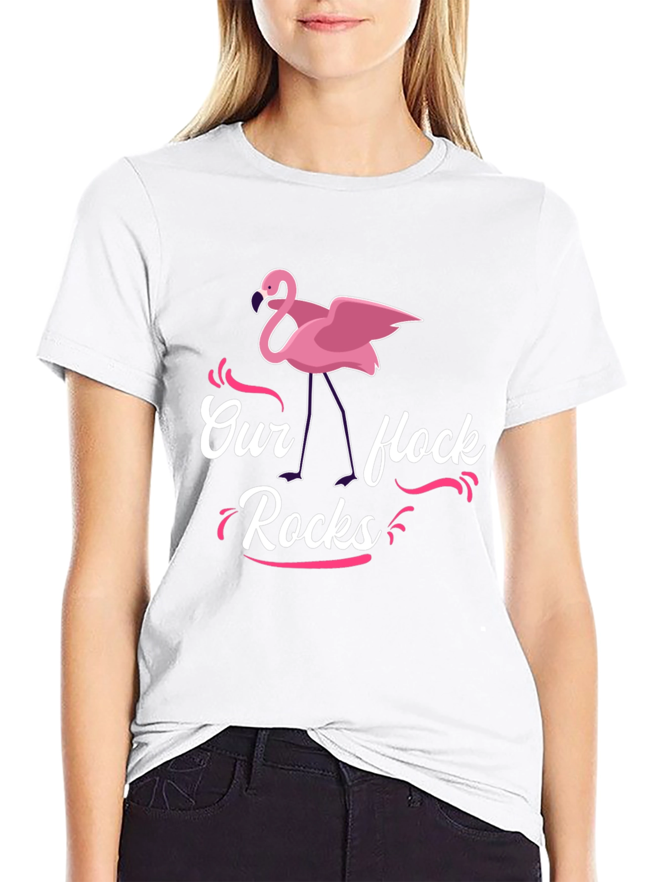 Our Flock Rocks Flamingo T-Shirt