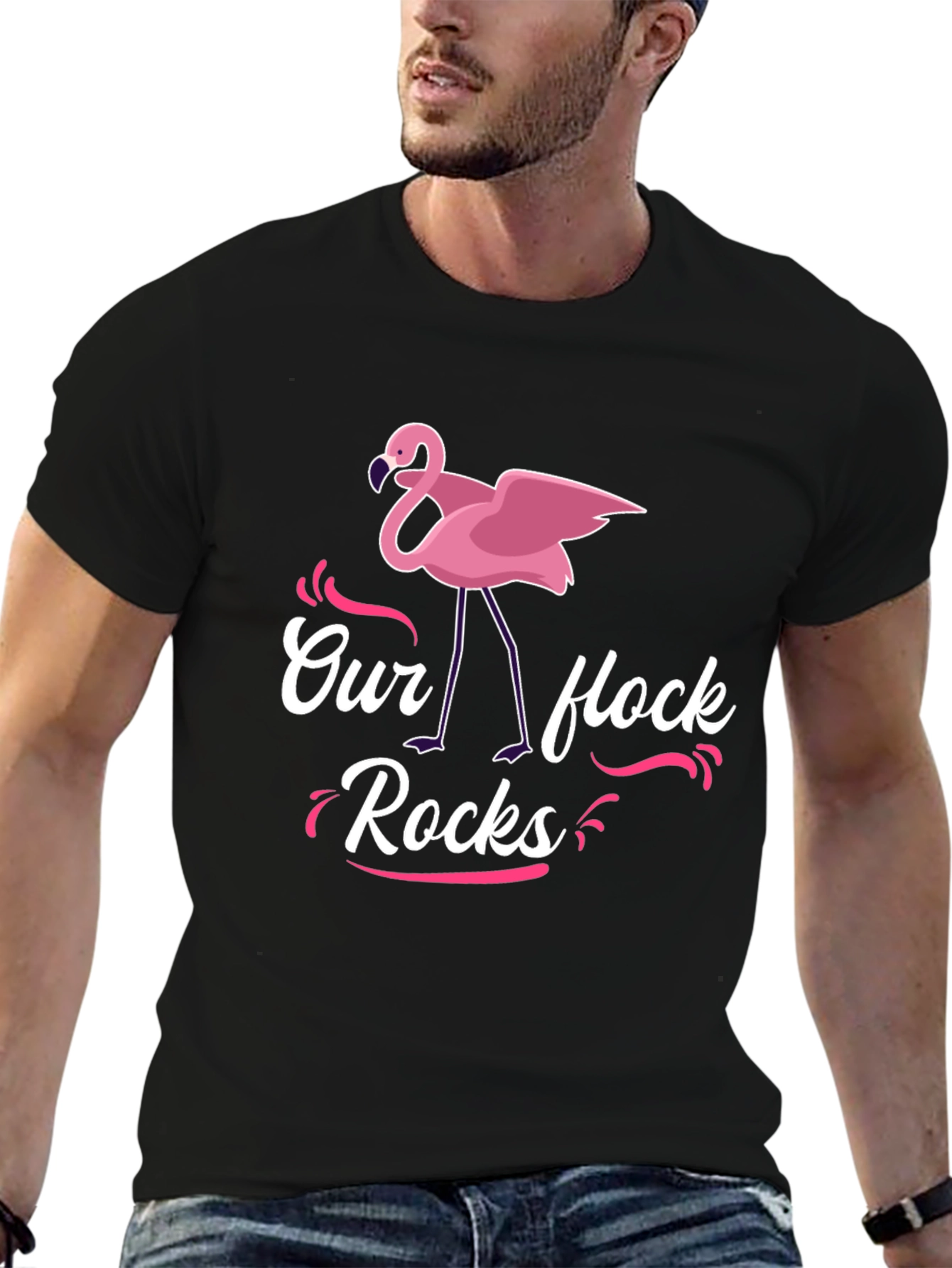 Our Flock Rocks Flamingo T-Shirt
