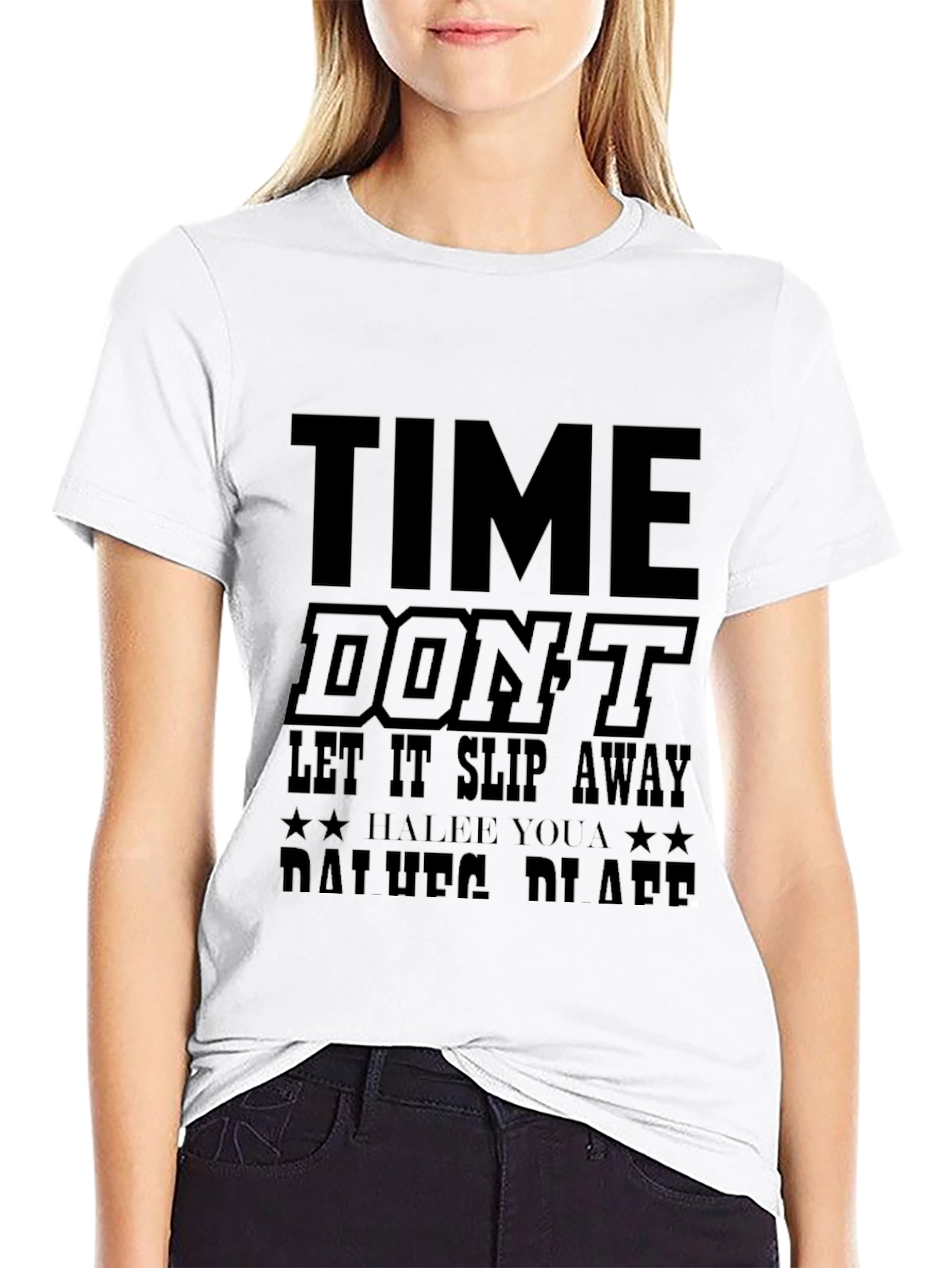 Time Dont Let it Slip Away Black T-Shirt