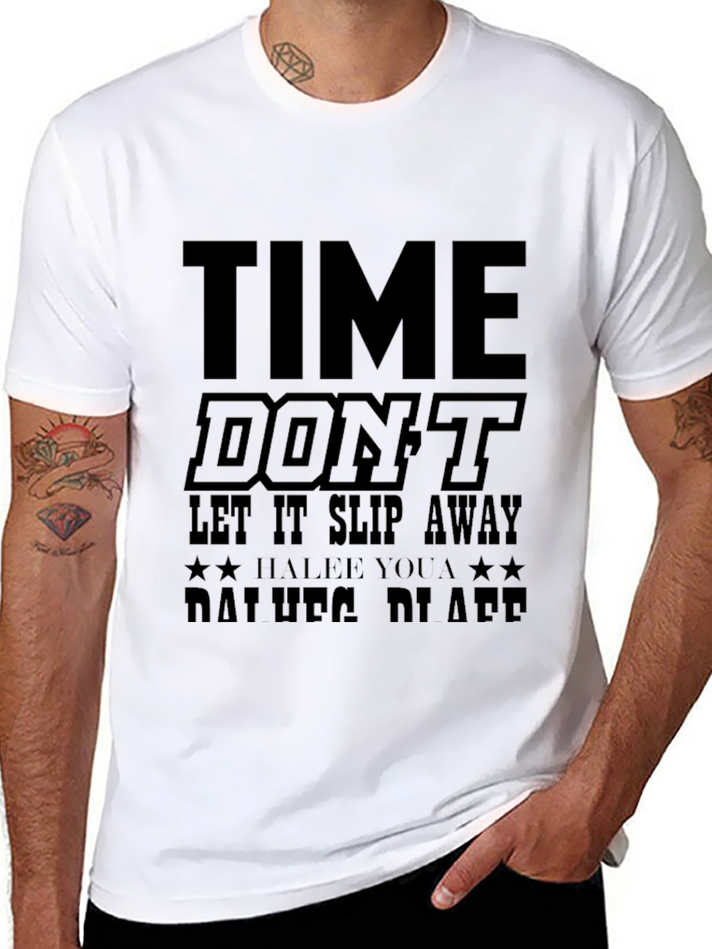 Time Dont Let it Slip Away Black T-Shirt