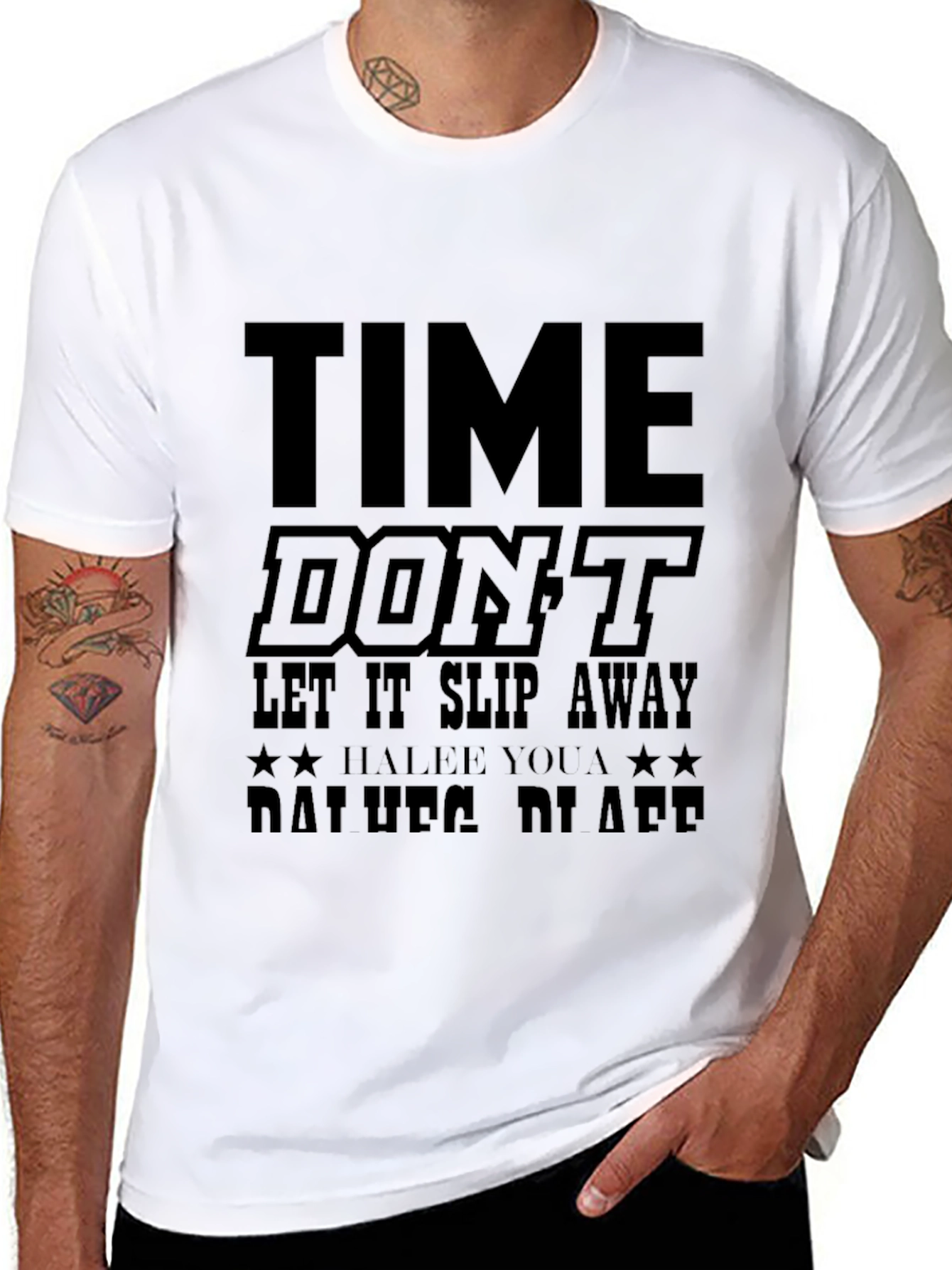 Time Dont Let it Slip Away Black T-Shirt