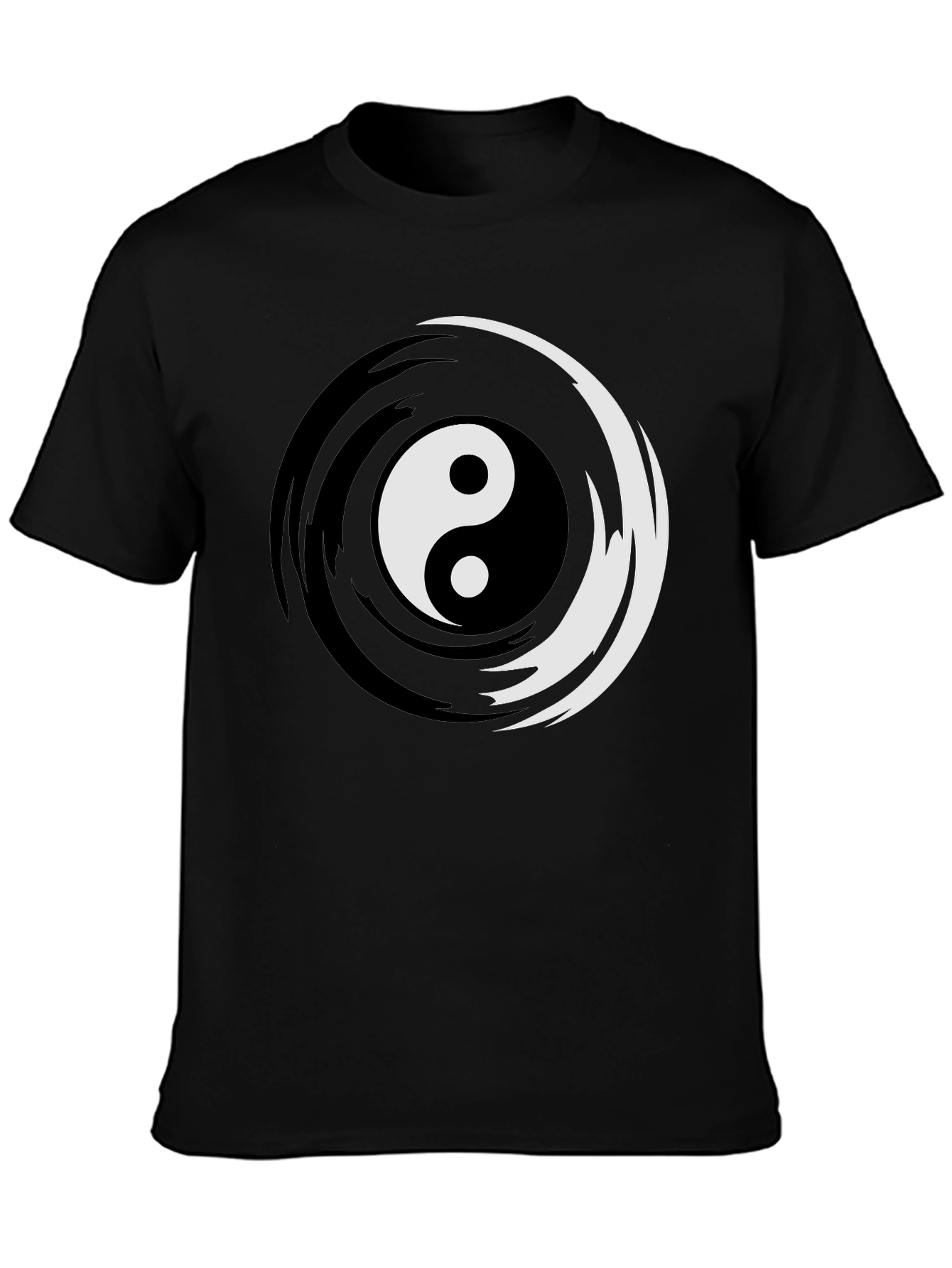 Yin Yang Graphic Tee - Mens Black Crew Neck T-Shirt