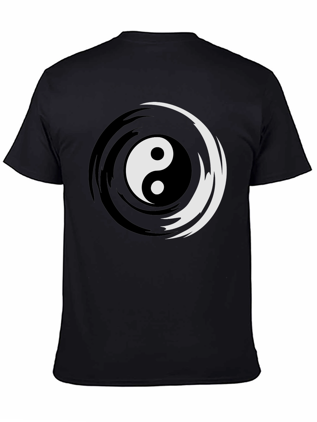 Yin Yang Graphic Tee - Mens Black Crew Neck T-Shirt