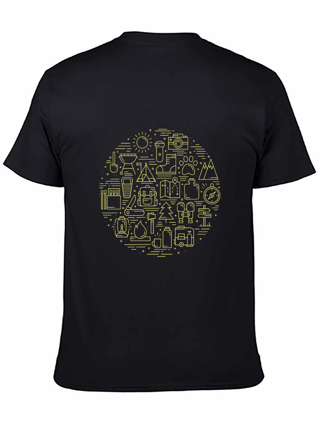 Camping Adventure Graphic T-Shirt - Black Crew Neck Tee