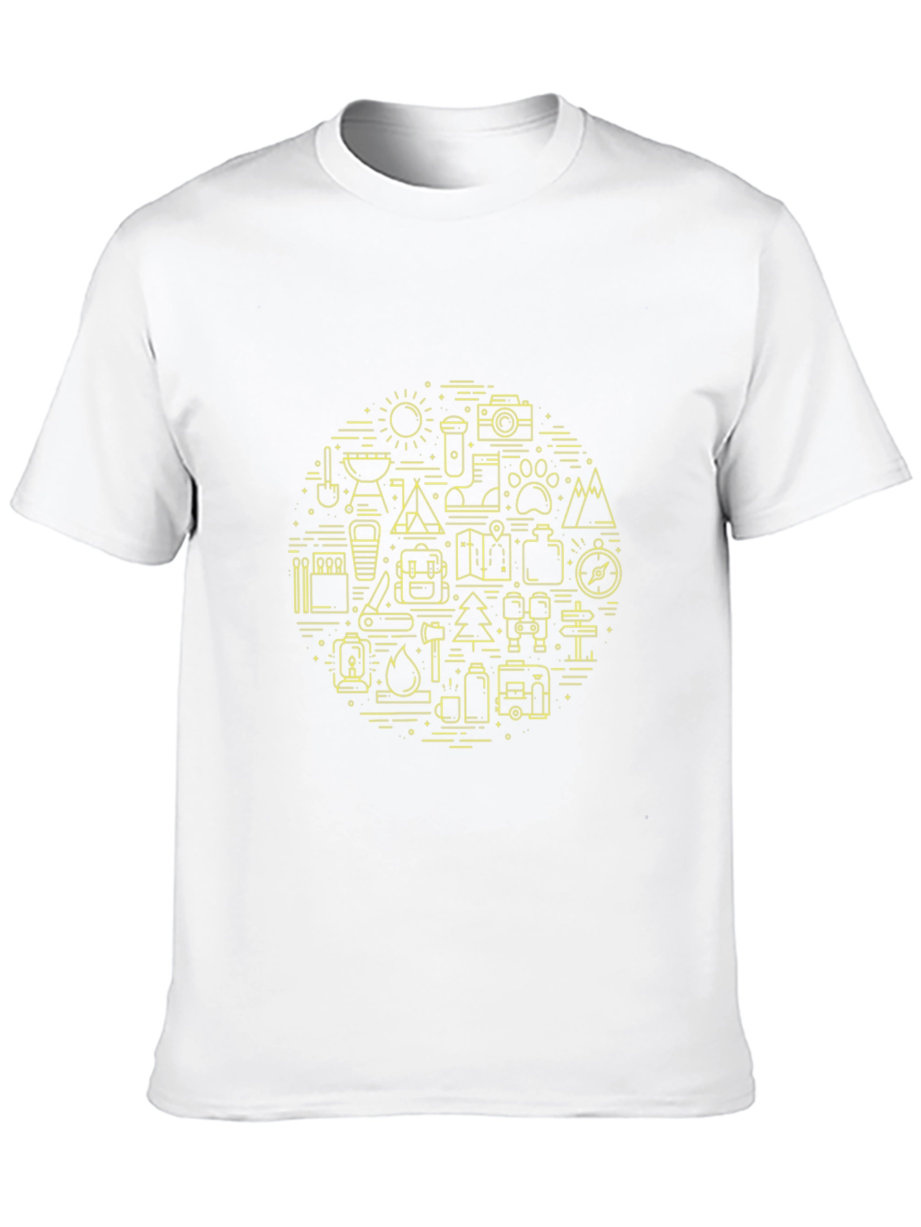 Camping Adventure Graphic T-Shirt - Black Crew Neck Tee
