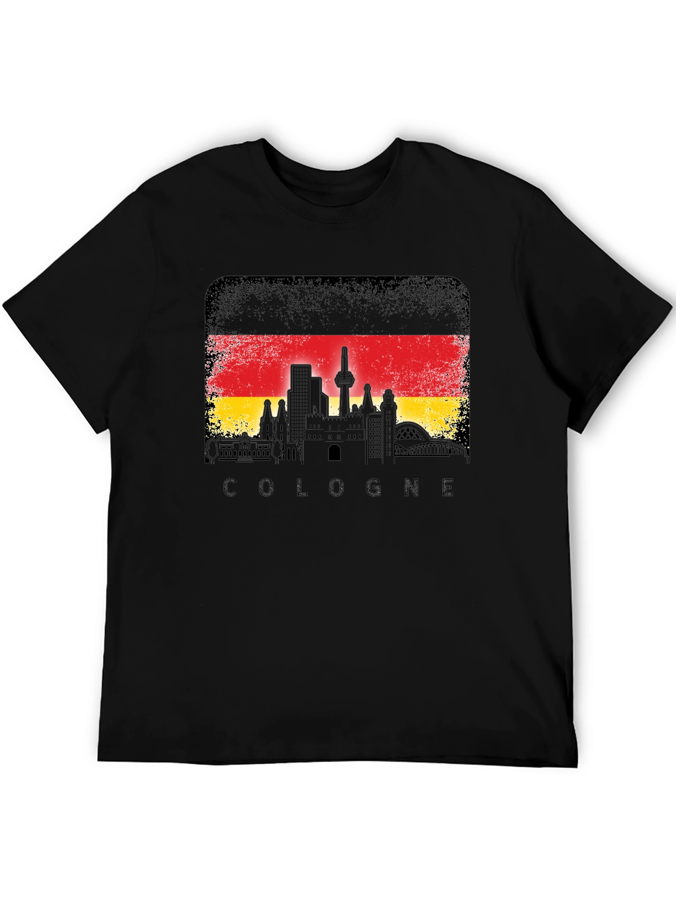 Cologne Germany Skyline Flag T-Shirt - Black
