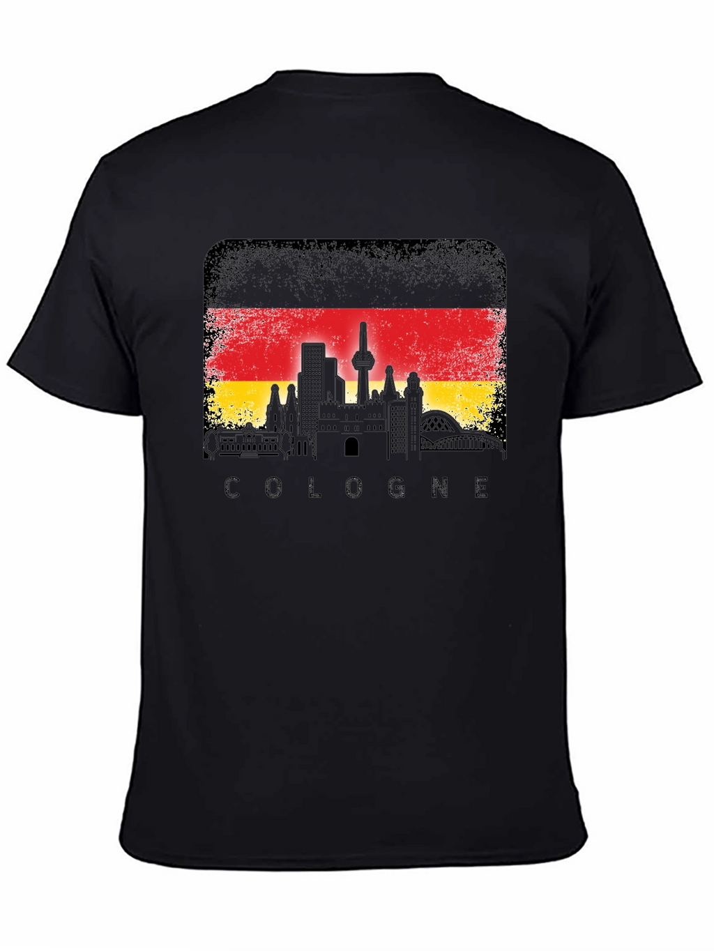Cologne Germany Skyline Flag T-Shirt - Black