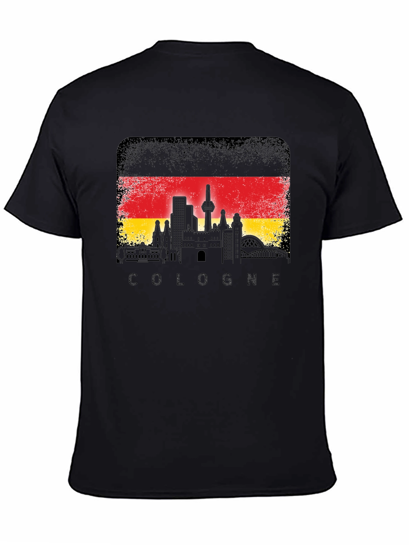 Cologne Germany Skyline Flag T-Shirt - Black