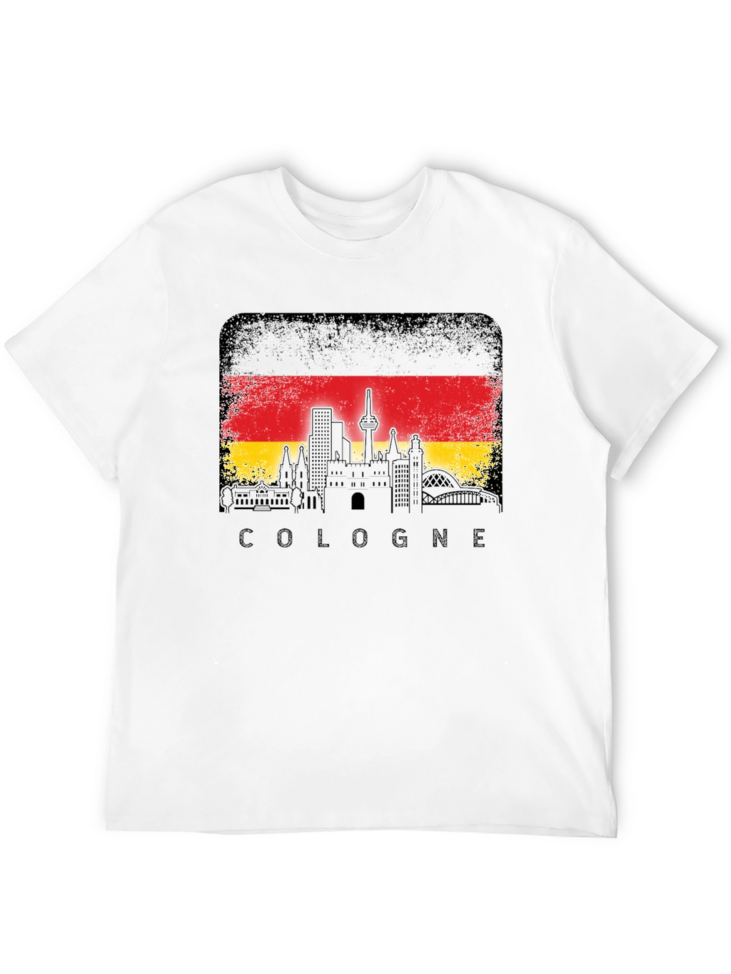 Cologne Germany Skyline Flag T-Shirt - Black