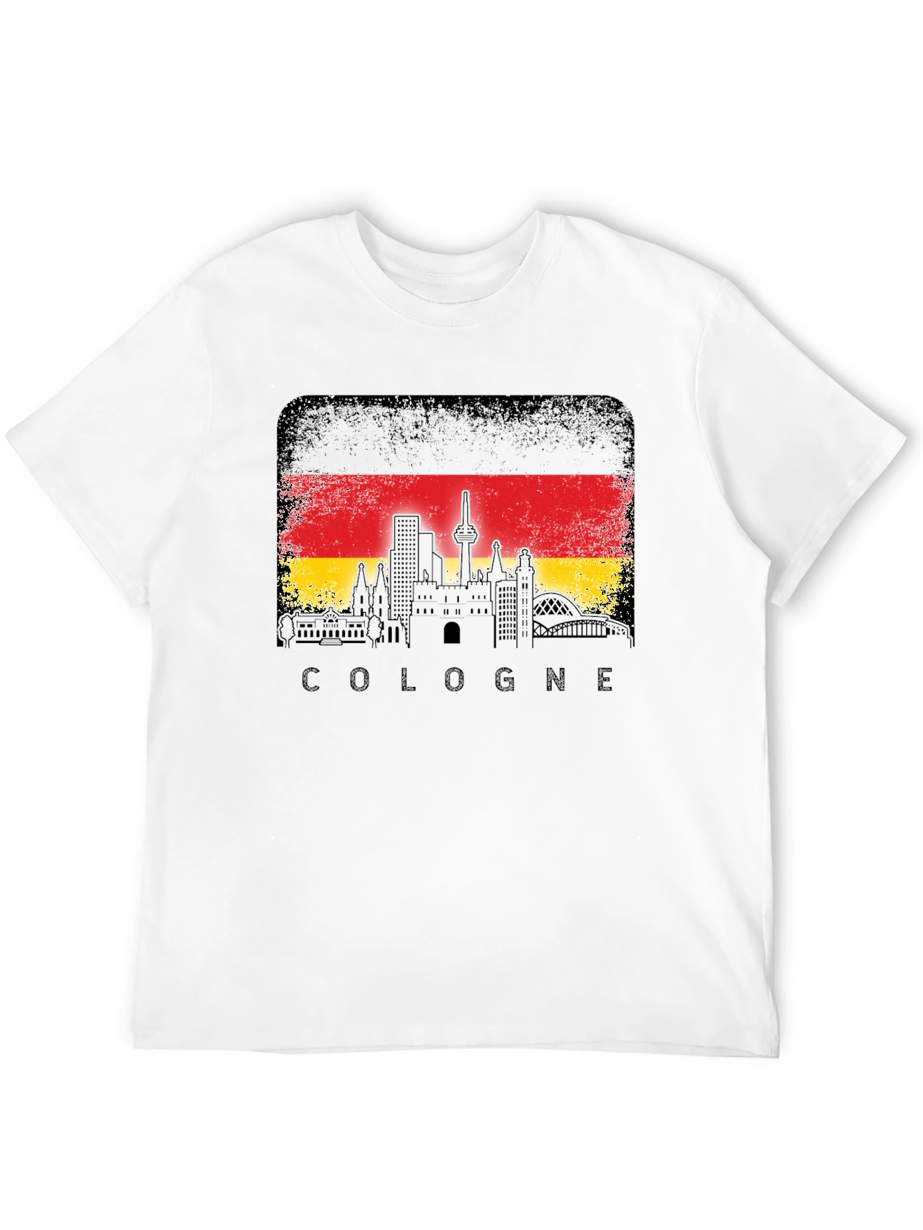 Cologne Germany Skyline Flag T-Shirt - Black