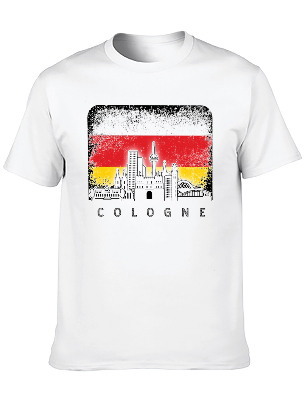 Cologne Germany Skyline Flag T-Shirt - Black